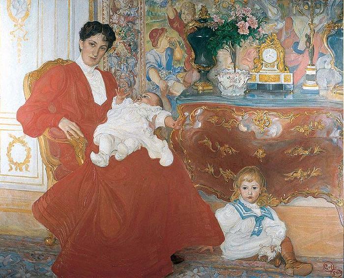 Mrs Dora Lamm and Her Two Eldest Sons, Carl Larsson